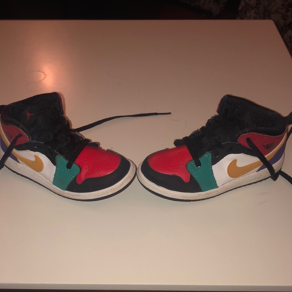 Nike Air Jordan 1 Retro Mid TD Multicolor Shoes - 640735-125 - Toddler Size 10C